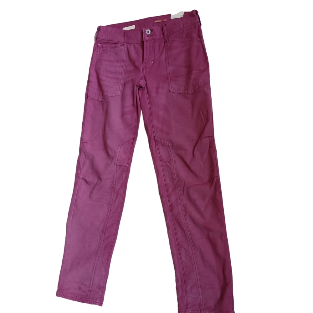Anthropologie Pilcro Womens Raspberry Low Rise Straight Pants Pockets Size 25 - Picture 6 of 11